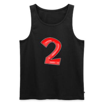 Two - 2 - Number Number - Men's Premium Organic Tank Top - black - Front - AI Model Male 178 light (178cm)