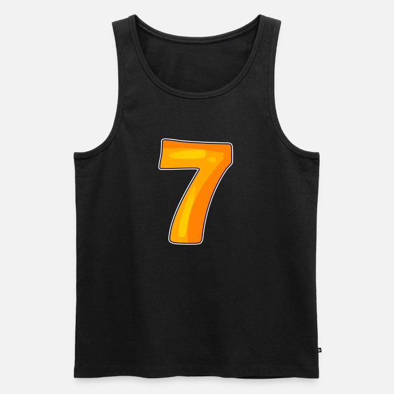 7 - Männer Premium Bio Tank Top - Schwarz
