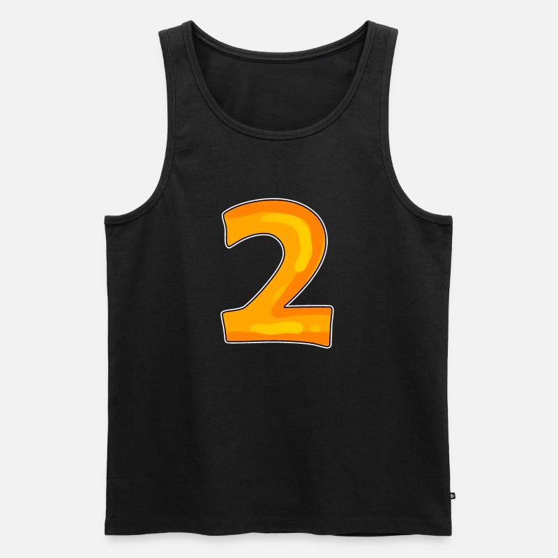 Zwei - 2 - Nummer Zahl - Männer Premium Bio Tank Top - Schwarz