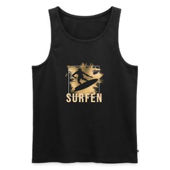 Surfen - Männer Premium Bio Tank Top - Schwarz - Vorne - Michal (187cm)
