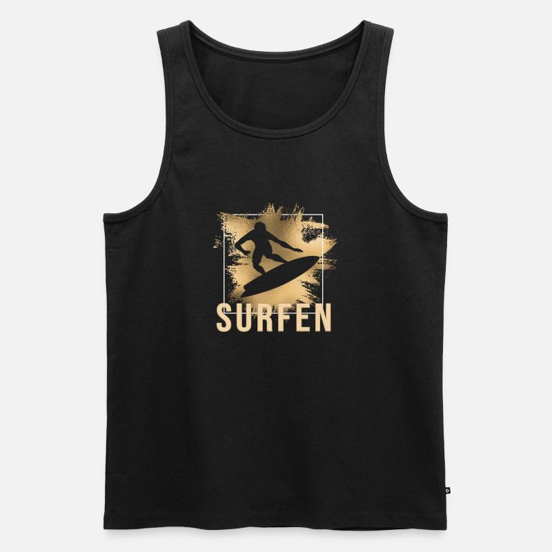 Surfen - Männer Premium Bio Tank Top - Schwarz