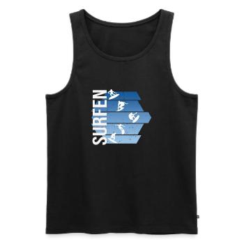 Surfen - Männer Premium Bio Tank Top - Schwarz - Vorne - Michal (187cm)