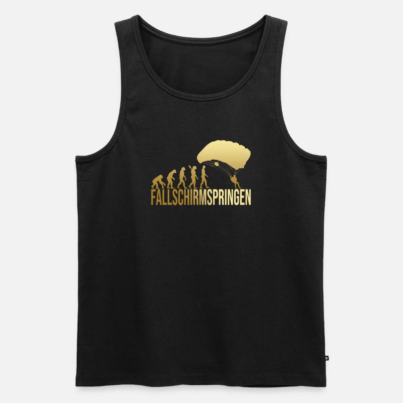 Evolution Fallschirmspringen - Männer Premium Bio Tank Top - Schwarz