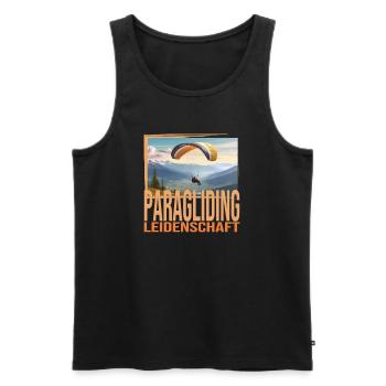 Paragliding Leidenschaft - Männer Premium Bio Tank Top - Schwarz - Vorne - Michal (187cm)