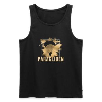 Paragliden - Männer Premium Bio Tank Top - Schwarz - Vorne - AI Model Male 178 light (178cm)