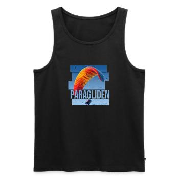 Paragliden - Männer Premium Bio Tank Top - Schwarz - Vorne - AI Model Male 178 light (178cm)