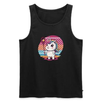 Licorne de tennis - Débardeur bio Premium Homme - noir - Devant - Michal (187cm)