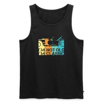 funny sayings old classic car classic car logo - Men's Premium Organic Tank Top - black - Front - Michal (187cm)