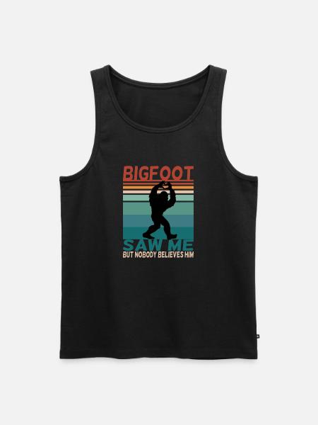 Bigfoot lustiger Spruch Retro Background - Männer Premium Bio Tank Top - Schwarz