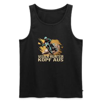 Visier runter Kopf aus - Motocross - Männer Premium Bio Tank Top - Schwarz - Vorne - AI Model Male 178 light (178cm)