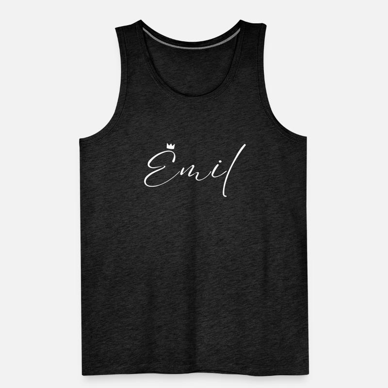 Emil Nom avec E Nom du garçon Garçon Naissance Bébé garçon Débardeur bio Premium Homme