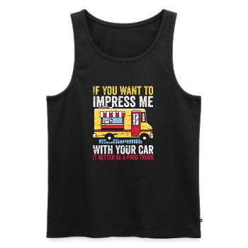 Impressionnez-moi avec votre food truck - Débardeur bio Premium Homme - noir - Devant - AI Model Male 178 light (178cm)