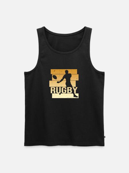 Rugby - Männer Premium Bio Tank Top - Schwarz