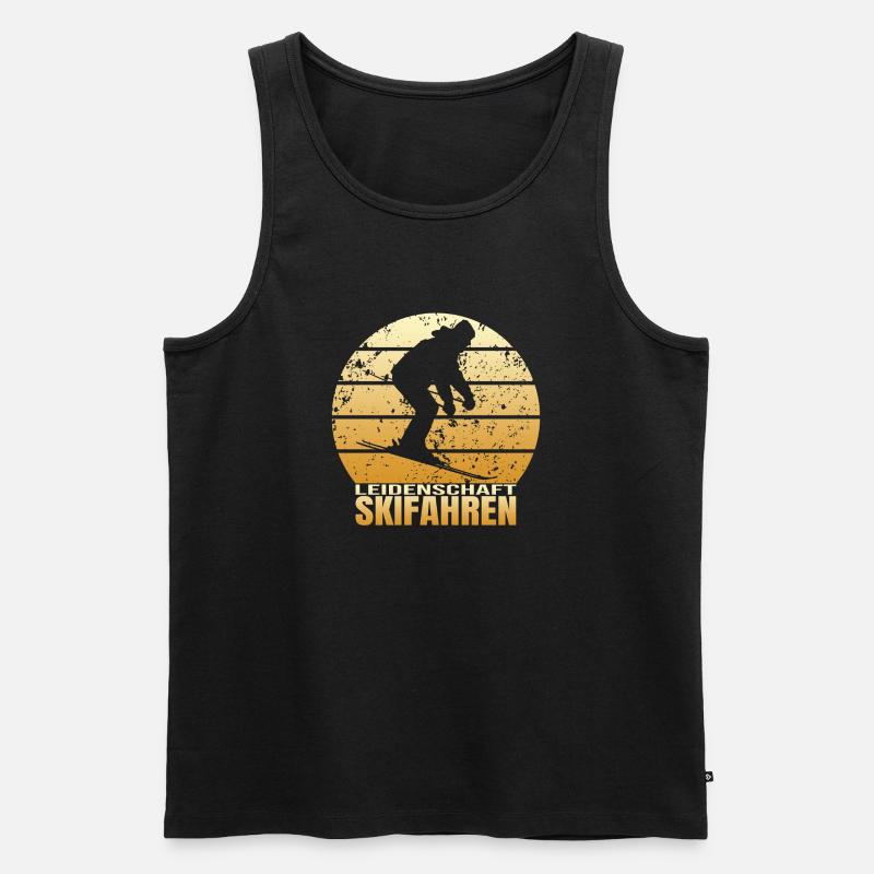 Leidenschaft Skifahren - Männer Premium Bio Tank Top - Schwarz