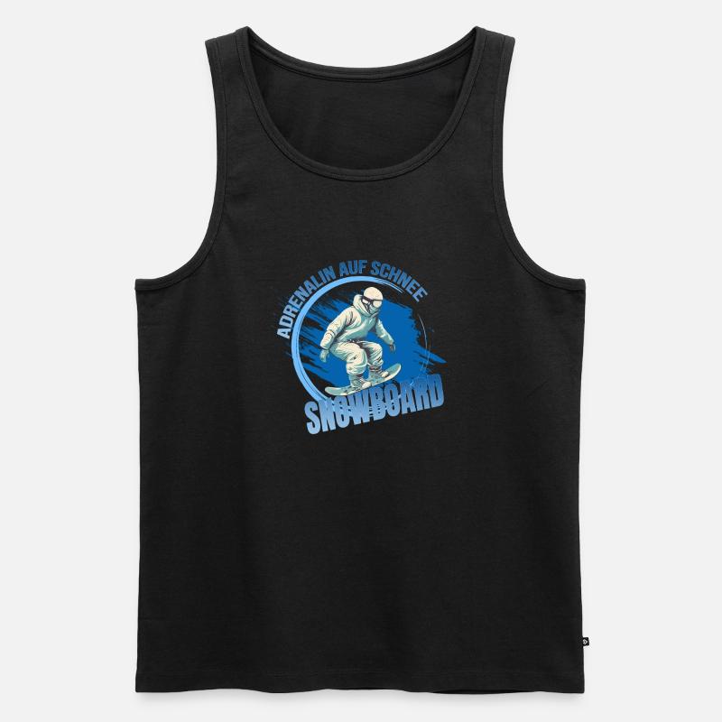Adrenalin auf Schnee - Snowboard - Männer Premium Bio Tank Top - Schwarz