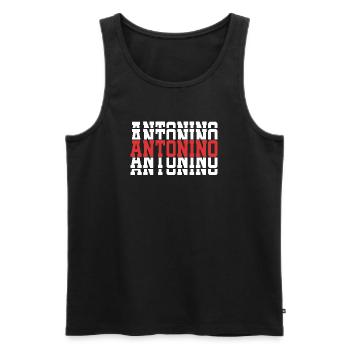 t-shirt Antonino stacked text gift t-shirt - Men's Premium Organic Tank Top - black - Front - AI Model Male 178 light (178cm)