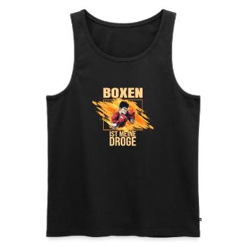 Boxen ist meine Droge - Männer Premium Bio Tank Top - Schwarz - Vorne - Michal (187cm)