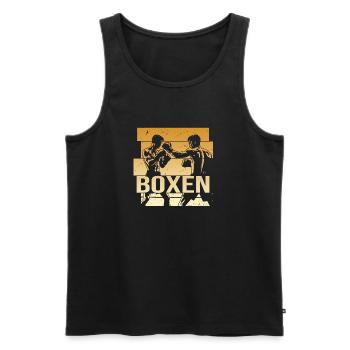 Boxen - Männer Premium Bio Tank Top - Schwarz - Vorne - Michal (187cm)