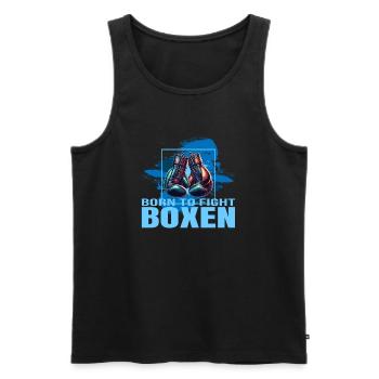 Born to fight Boxen - Männer Premium Bio Tank Top - Schwarz - Vorne - Michal (187cm)