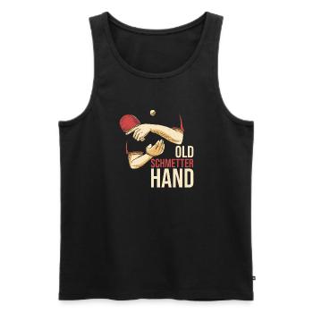Old Schmetter Hand - Tischtennis - Männer Premium Bio Tank Top - Schwarz - Vorne - AI Model Male 178 light (178cm)