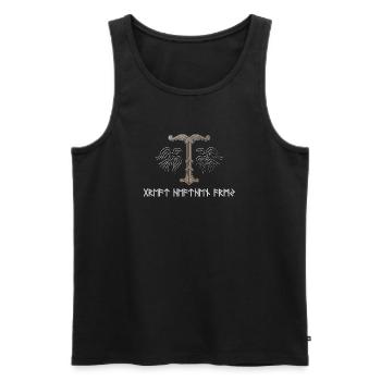 Odinist Order Great Heathen Army - Men's Premium Organic Tank Top - black - Front - AI Model Male 178 light (178cm)
