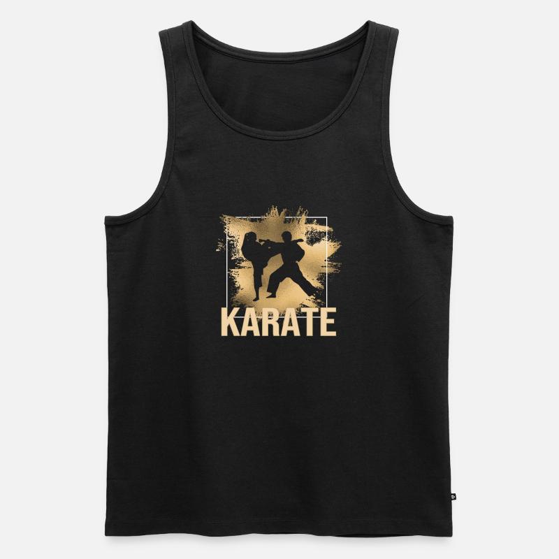 Karate - Männer Premium Bio Tank Top - Schwarz