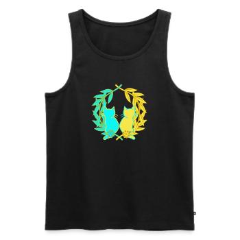 Couronne de laurier chats chat ukraine bien-être animal - Débardeur bio Premium Homme - noir - Devant - Michal (187cm)