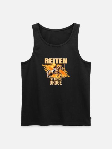 Reiten ist meine Droge - Männer Premium Bio Tank Top - Schwarz
