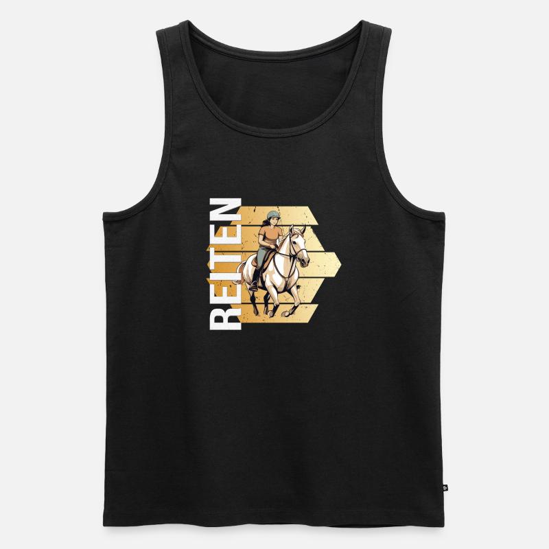 Reiten - Männer Premium Bio Tank Top - Schwarz