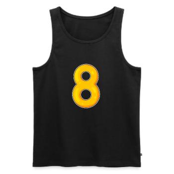 8 Gelb - Männer Premium Bio Tank Top - Schwarz - Vorne - Michal (187cm)