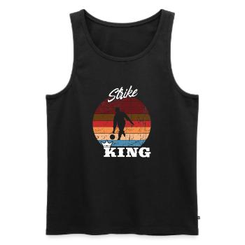 Strike King Bowling Kegeln - Männer Premium Bio Tank Top - Schwarz - Vorne - Michal (187cm)