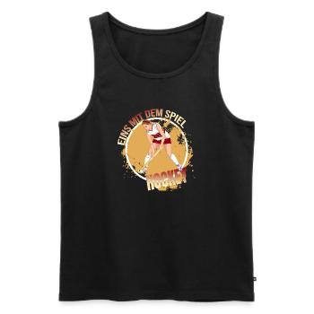 Eins mit dem Spiel Hockey - Männer Premium Bio Tank Top - Schwarz - Vorne - Michal (187cm)