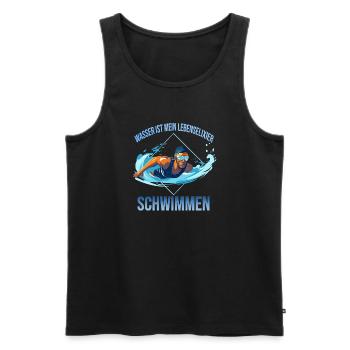 Wasser ist mein Lebenselixier - Schwimmen - Männer Premium Bio Tank Top - Schwarz - Vorne - AI Model Male 178 light (178cm)
