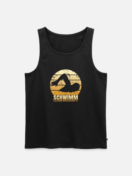 Schwimm Leidenschaft - Männer Premium Bio Tank Top - Schwarz