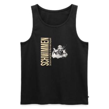Das Becken ist mein Kraftort - Schwimmen - Männer Premium Bio Tank Top - Schwarz - Vorne - AI Model Male 178 light (178cm)