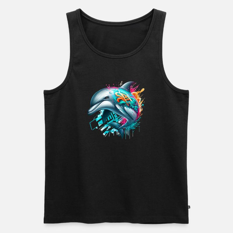 Delfin - Männer Premium Bio Tank Top - Schwarz
