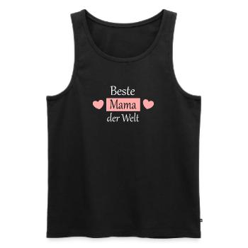 Beste Mama der Welt Spruch Muttertag Mutter - Männer Premium Bio Tank Top - Schwarz - Vorne - Michal (187cm)