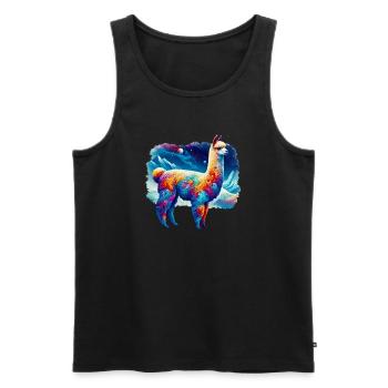 Alpaka - Männer Premium Bio Tank Top - Schwarz - Vorne - Michal (187cm)