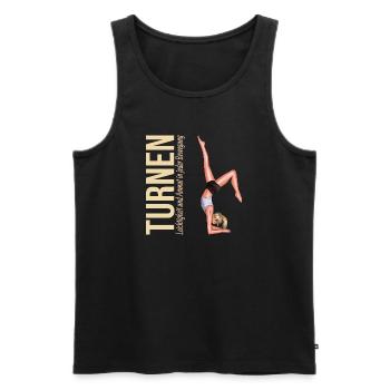 Turnen: Leichtigkeit und Anmut in jeder Bewegung - Männer Premium Bio Tank Top - Schwarz - Vorne - Michal (187cm)