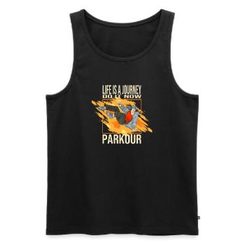 Life is a journey - Do it now - Parkour - Männer Premium Bio Tank Top - Schwarz - Vorne - Michal (187cm)