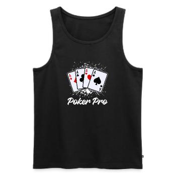 Jeu de cartes de casino Poker professionnel - Débardeur bio Premium Homme - noir - Devant - Michal (187cm)