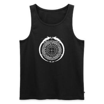 Cycle de runes nordiques avec des dragons - Débardeur bio Premium Homme - noir - Devant - AI Model Male 178 light (178cm)