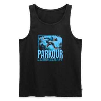 Parkour Leidenschaft - Männer Premium Bio Tank Top - Schwarz - Vorne - AI Model Male 178 light (178cm)