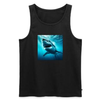 Weißer Hai - Männer Premium Bio Tank Top - Schwarz - Vorne - Michal (187cm)