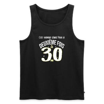 Anniversaire 60 ans 60 année d'âge cadeau - Débardeur bio Premium Homme - noir - Devant - Michal (187cm)