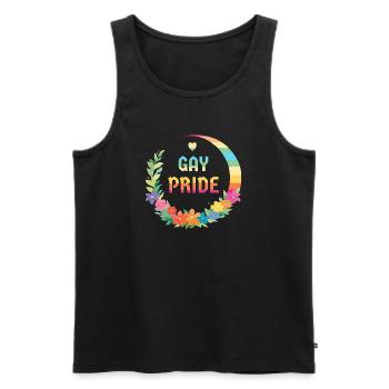LGBTQIA+ Schwule und Lesben - Männer Premium Bio Tank Top - Schwarz - Vorne - AI Model Male 178 light (178cm)