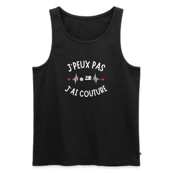 Sewing, embroidery, sewing machine - Men's Premium Organic Tank Top - black - Front - AI Model Male 178 light (178cm)