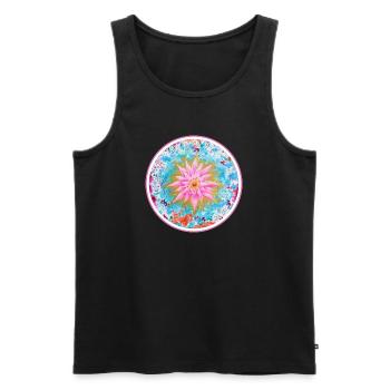Sanfter Seelen Lotus - Sonja Ariel von Staden - Männer Premium Bio Tank Top - Schwarz - Vorne - Michal (187cm)