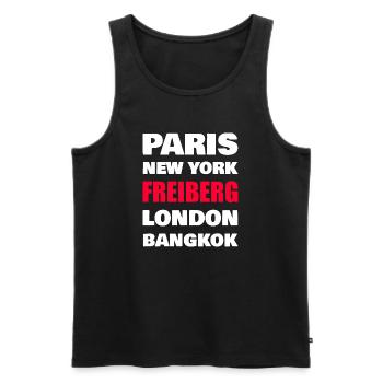 Chemise de la ville de Freiberg – Small Town World Metropolises - Débardeur bio Premium Homme - noir - Devant - AI Model Male 178 light (178cm)