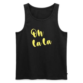 OH LA LA - Men's Premium Organic Tank Top - black - Front - AI Model Male 178 light (178cm)
